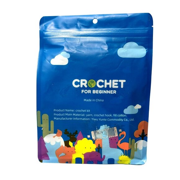 Crochet Kit For Beginners Mini Flower Pots Blue White Everything Included NEW - Picture 6 of 12